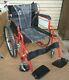 Folding Wheelchair Self Propelled Lightweight Dual Brakes Armrest Footrest Red