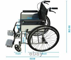 Folding Wheelchair Self Propelled Lightweight Transit Armrest Footrest Brake