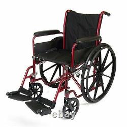 Folding Wheelchair Self Propelled Lightweight Transit Footrest Armrest Brake