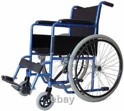 Folding Wheelchair Self Propelled Lightweight Transit Footrest Armrest Brake