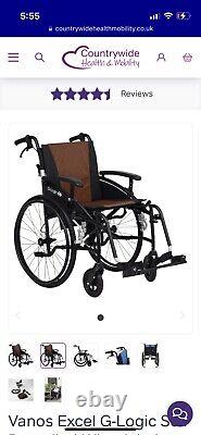 G-Logic Lightweight Folding Wheelchair Brown (used)