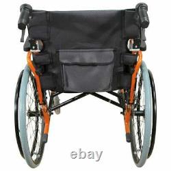 High Quality Foldable Lightweight Self Propelled Aluminium Wheelchair Orange