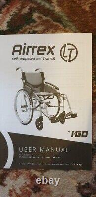 I-GO Airrex LT lightweight folding self propelled wheelchair
