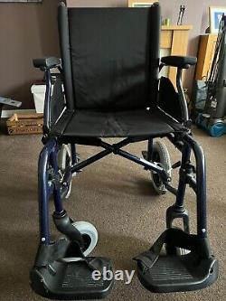 I-Go Flyte 90 lightweight folding transit wheelchair blue