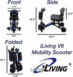 ILiving V8 Foldable lightweight Electric Mobility Scooter AIRPLANE FRIENDLY