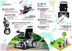 KWK Heavy Duty 180KG Carrying Capacity Foldable Lightweight Electric Wheelchair