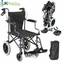 Karma Folding Lightweight Bluebird Travel Mobility Wheelchair + Free Carry Bag