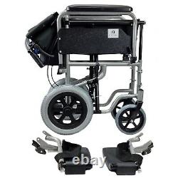 Lightweight Aluminium Folding Wheelchair Attendant Transport Transit New