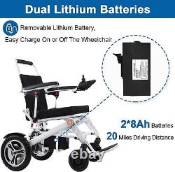 Lightweight Foldable Weatherproof Electric Wheelchair, Brushless Powerful Motors