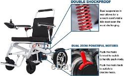 Lightweight Foldable Weatherproof Electric Wheelchair, Brushless Powerful Motors