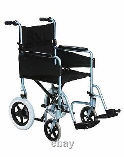 Lightweight Folding Transit Wheelchair Padded Quick Release Puncture Proof