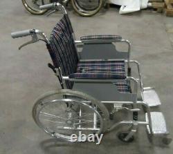 Lightweight Folding Wheelchair With Folding Back & Foot Supports