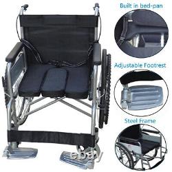 Lightweight Self Propelled Wheelchair Heavy Duty Folding Commode Padded Chair