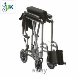 Lightweight Steel Folding Portable Travel Wheelchair With Lap Belt Padded Arms