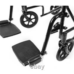 Lightweight Transit Folding Travel Wheelchair Portable Brakes Comfortable Carry