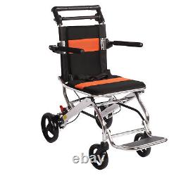 Lightweight Transport Wheelchair Folding Aluminium Travel Chair, Mobility Aids UK