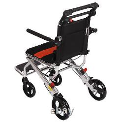 Lightweight Wheelchair Brake Foldable Aluminum Transport Chair For Disabled