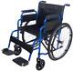 Lightweight Wide Soft Seat Bariatric Folding Wheelchair Self Propelled Leg-rest