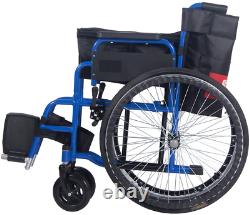 Lightweight Wide Soft Seat Bariatric Folding Wheelchair Self Propelled Leg-Rest