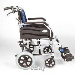 Lightweight deluxe narrow 16 seat folding transit travel wheelchair ECTR02-16
