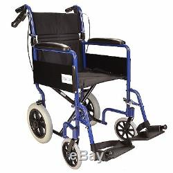 Lightweight folding Transit aluminium travel wheelchair with handbrakes ECTR01