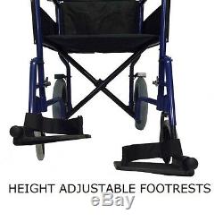 Lightweight folding deluxe travel wheelchair in a bag with handbrakes ECTR04