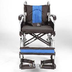 Lightweight narrow deluxe folding transit aluminium travel wheelchair ECTR02-16