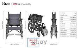 MADE Mobility Folding Lightweight Wheelchair ideal for Transit &Travel UK Made