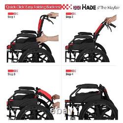 Made Travel Mobility Wheelchair, 18 Folding Lightweight Special Needs Pushchair