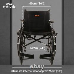MobiQuip Lightweight, Super Light, Aluminium Frame Wheelchair, Folding