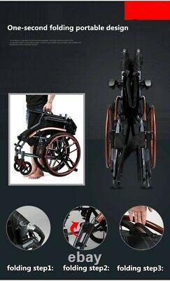 New Advanced Magnesium Alloy Lightweight Foldable Wheelchair-Wide wheels