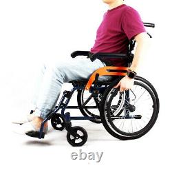 New Aluminium Folding Wheelchair Self Propelled Lightweight Transit Hand Brake