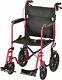 Nova 19 Lightweight Folding Transport Chair Wheelchair 12 Rear Wheels Red Blue