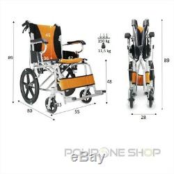 PRATIKA Wheelchair lightweight folding transit aluminium travel portable chair