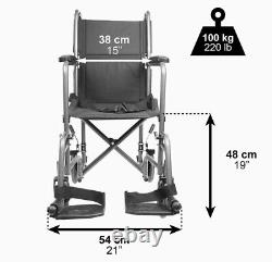 Pepe Mobility Ref P10019 NARROW Transport Wheelchair Lightweight New