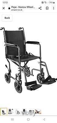 Pepe Narrow Wheelchairs Folding Lightweight (Narrow seat 15), Wheelchair