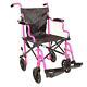 Pink Ultra Lightweight Folding Travel Compact Aluminium Wheelchair In A Bag