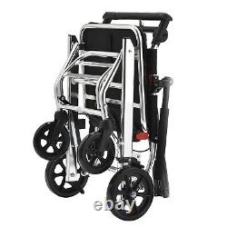 Portable Folding Wheelchair, Trolleys for Adult, Elderly Aircraft Travel, with Bag