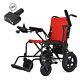 Red Portable Folding Travel Electric Wheelchair 12ah Lithium Ion Battery 23kg