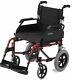 Roma Medical Lightweight Aluminium Car Transit Wheelchair In Red