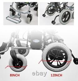 UK Portable Folding Electric Wheelchair Wheel Chair Lightweight Aid withLi Battery