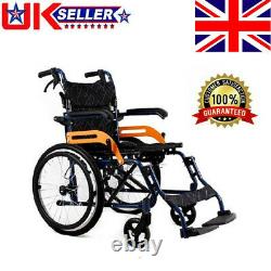 UK Ultra Lightweight Folding Aluminium Transit Self Propelled Manual Wheelchair