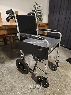 Ultra Lightweight Folding ALUMINIUM Travel Wheelchair, Portable Transit Chair