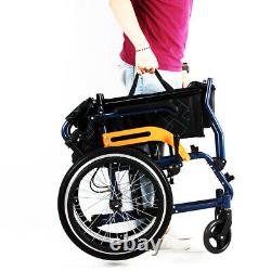 Ultra Lightweight Folding Aluminium Transit Self Propelled Manual Wheelchair UK