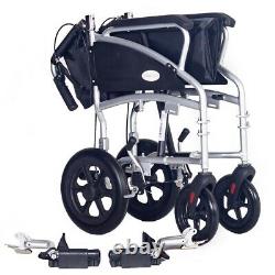 Ultra lightweight transit wheelchair with brakes attendant wheelchair ECTR08