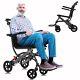 Ultralight Transport Wheelchair Folding Stand Up Wheelchair With Handbrake