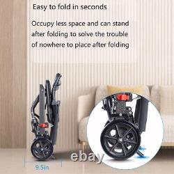 Ultralight Transport Wheelchair Folding Stand Up Wheelchair with Handbrake