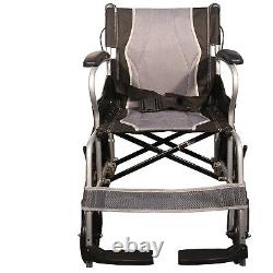 Wheelchair Foldable Lightweight Attendant wheelchair with Seat Belt and Water