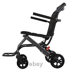 Wheelchair, Lite Aluminium, Lightweight with Folding Frame, Mobility Aids Black