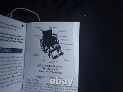 Wheelchair, self propelled, foldable, red frame, very good condition. With tools